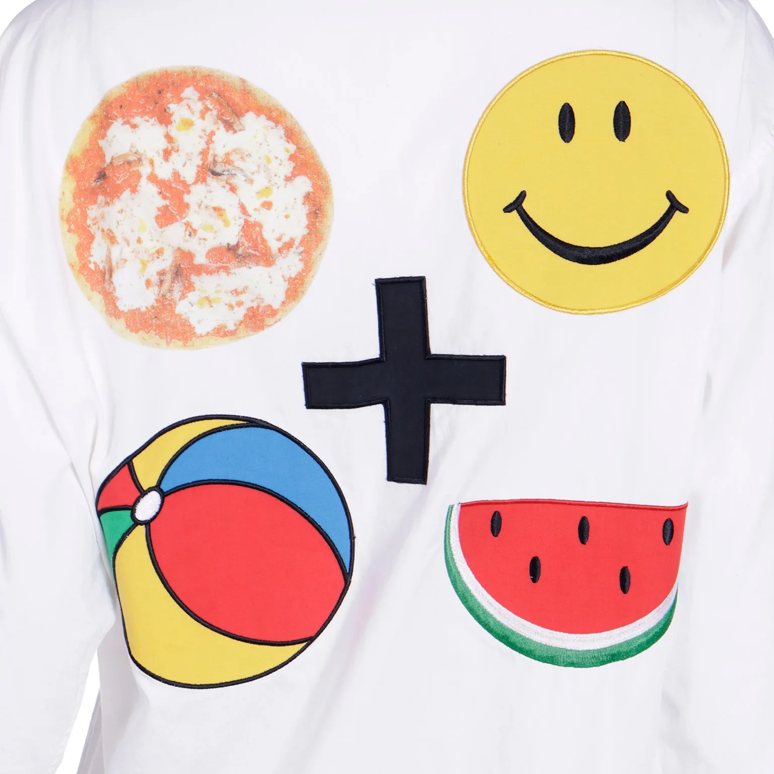 1980s Franco Moschino Unisex Favorite Happy Things Button Down Cotton Shirt