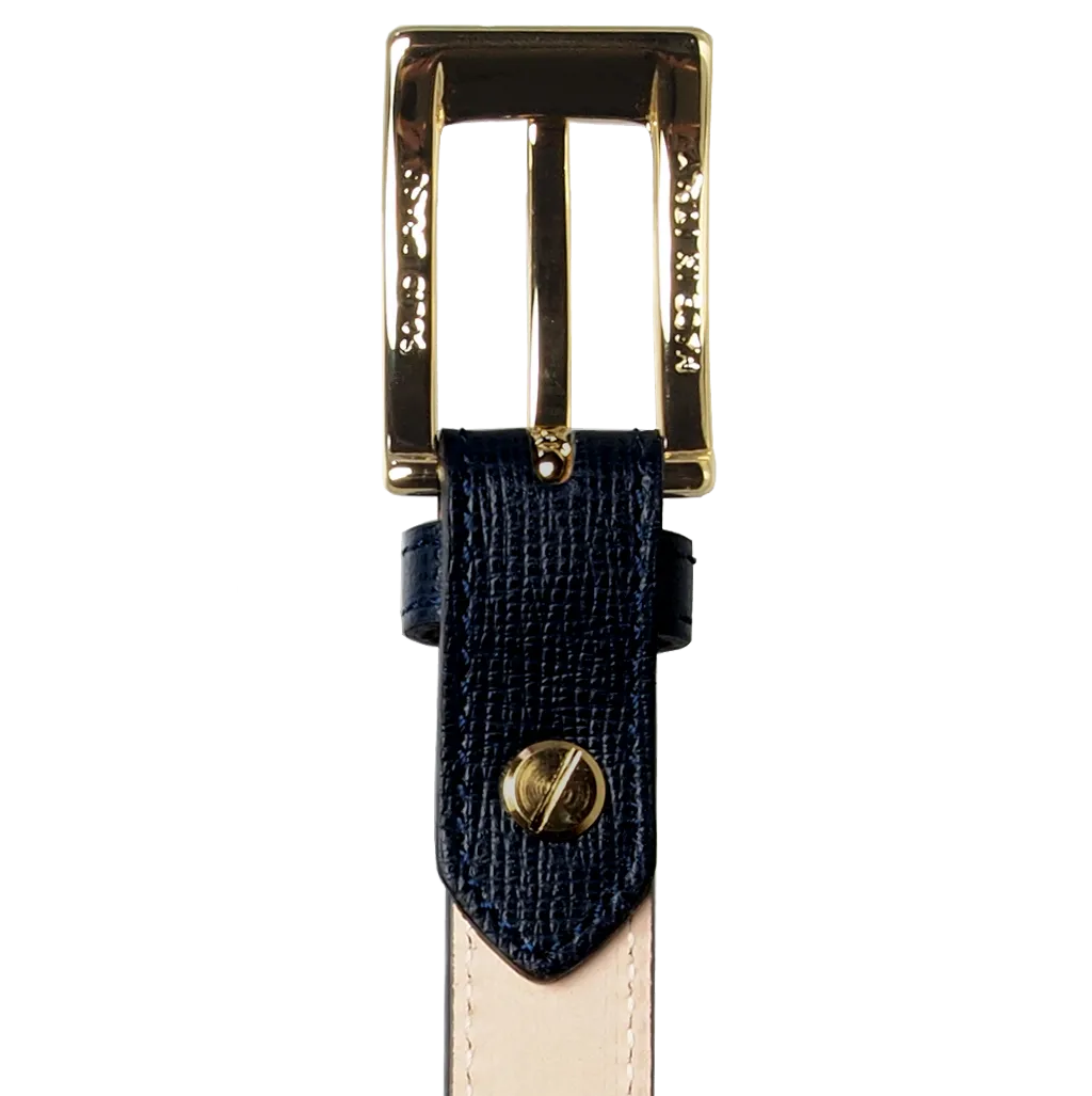 20 mm Saffiano Leather Belt Black