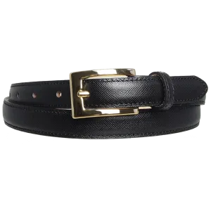 20 mm Saffiano Leather Belt Black