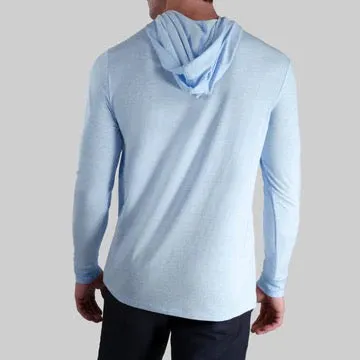 2UNDR Luxury LS Hooded Tee - HEATHERED LIGHT BLUE