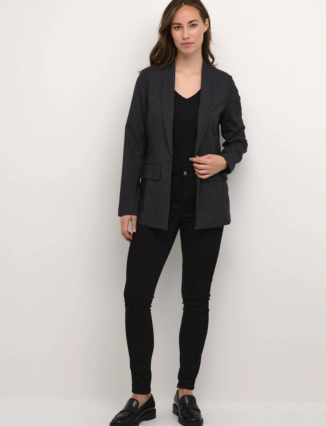 Achena Blazer in Dark Grey Melange