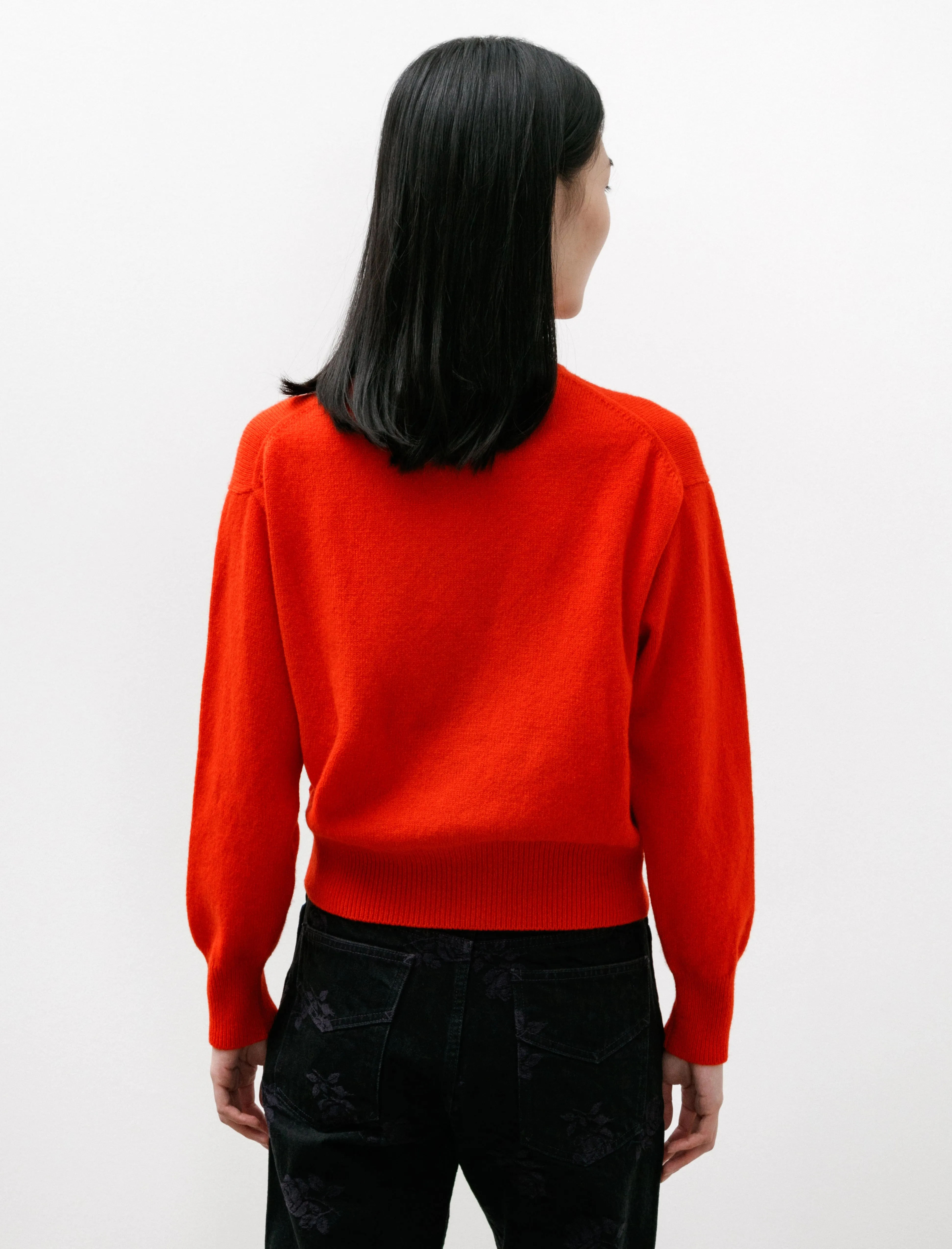 Ada Crewneck Cardigan Poppy Red