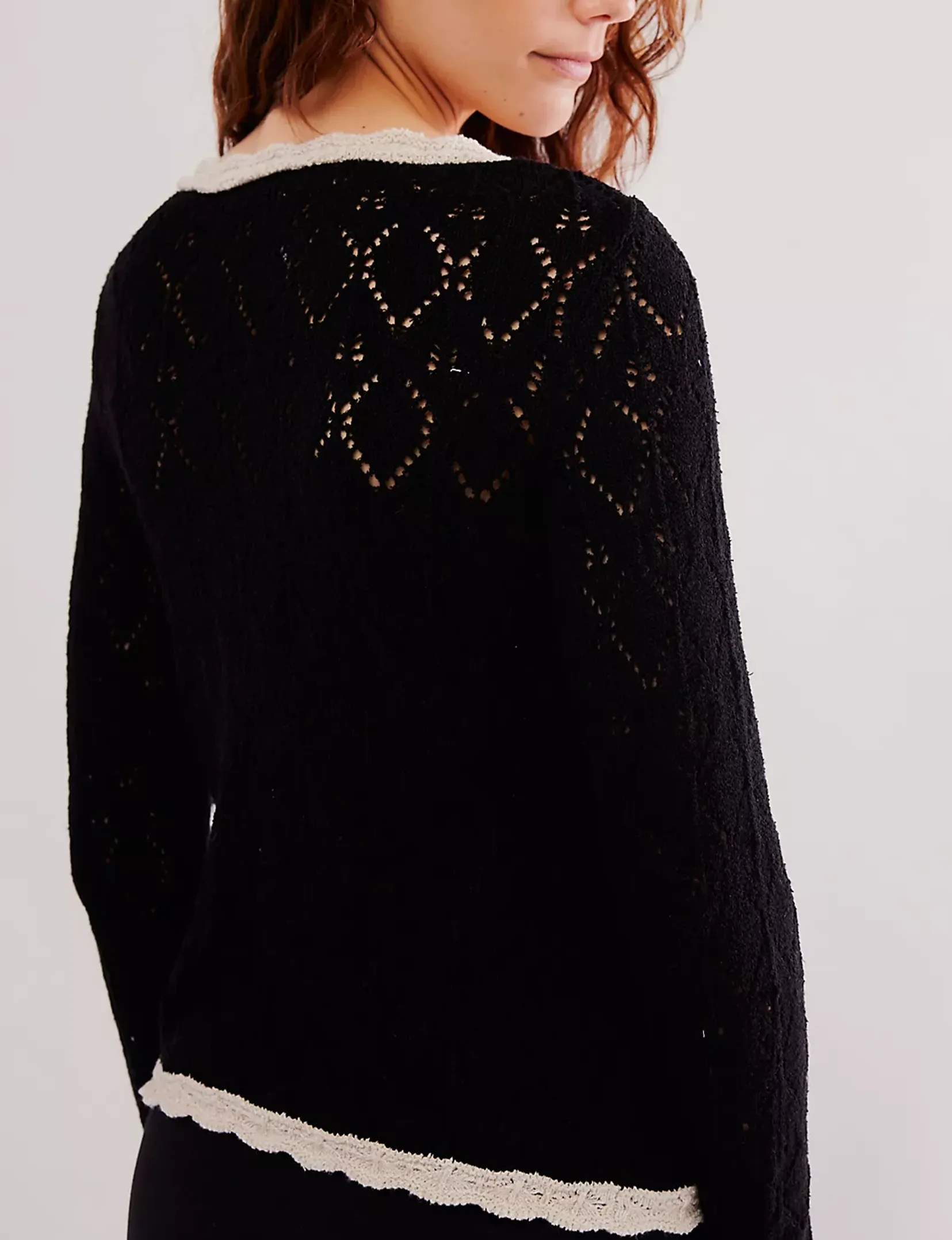 Adelene Cardigan, Black/Cream