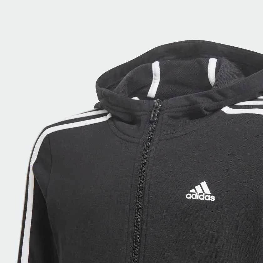 Adidas Girls Essentials 3-Stripes Full Zip Hoodie