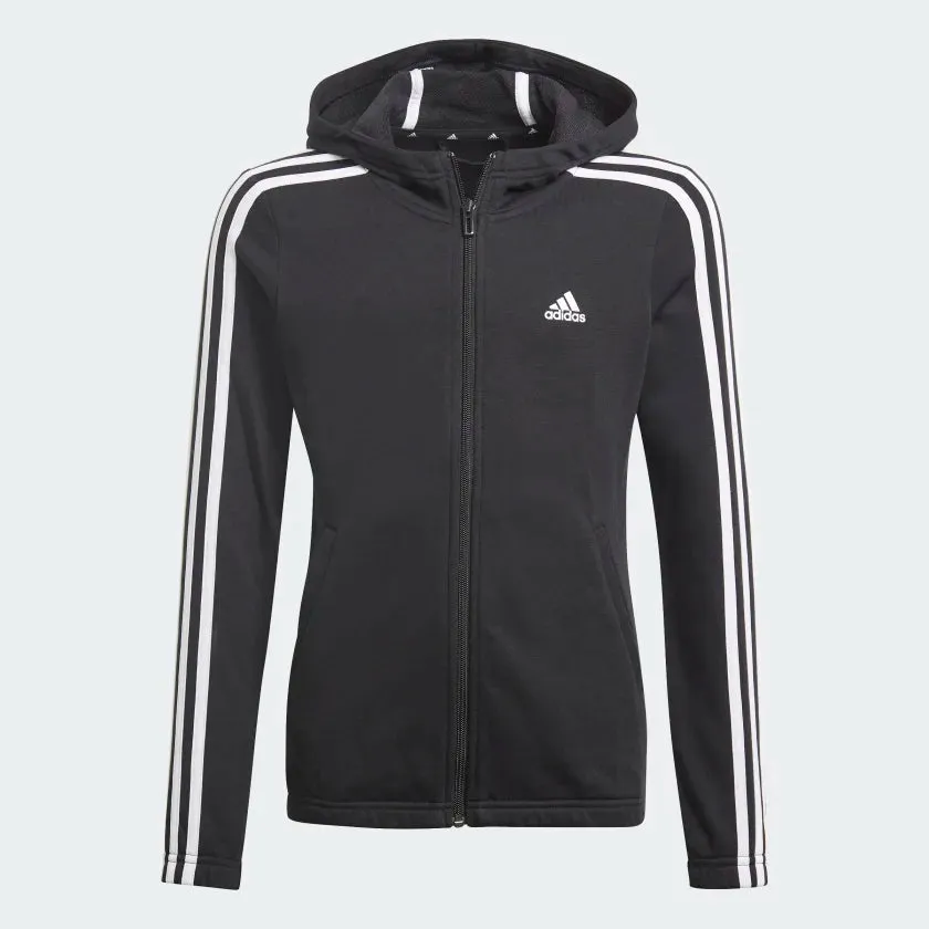 Adidas Girls Essentials 3-Stripes Full Zip Hoodie