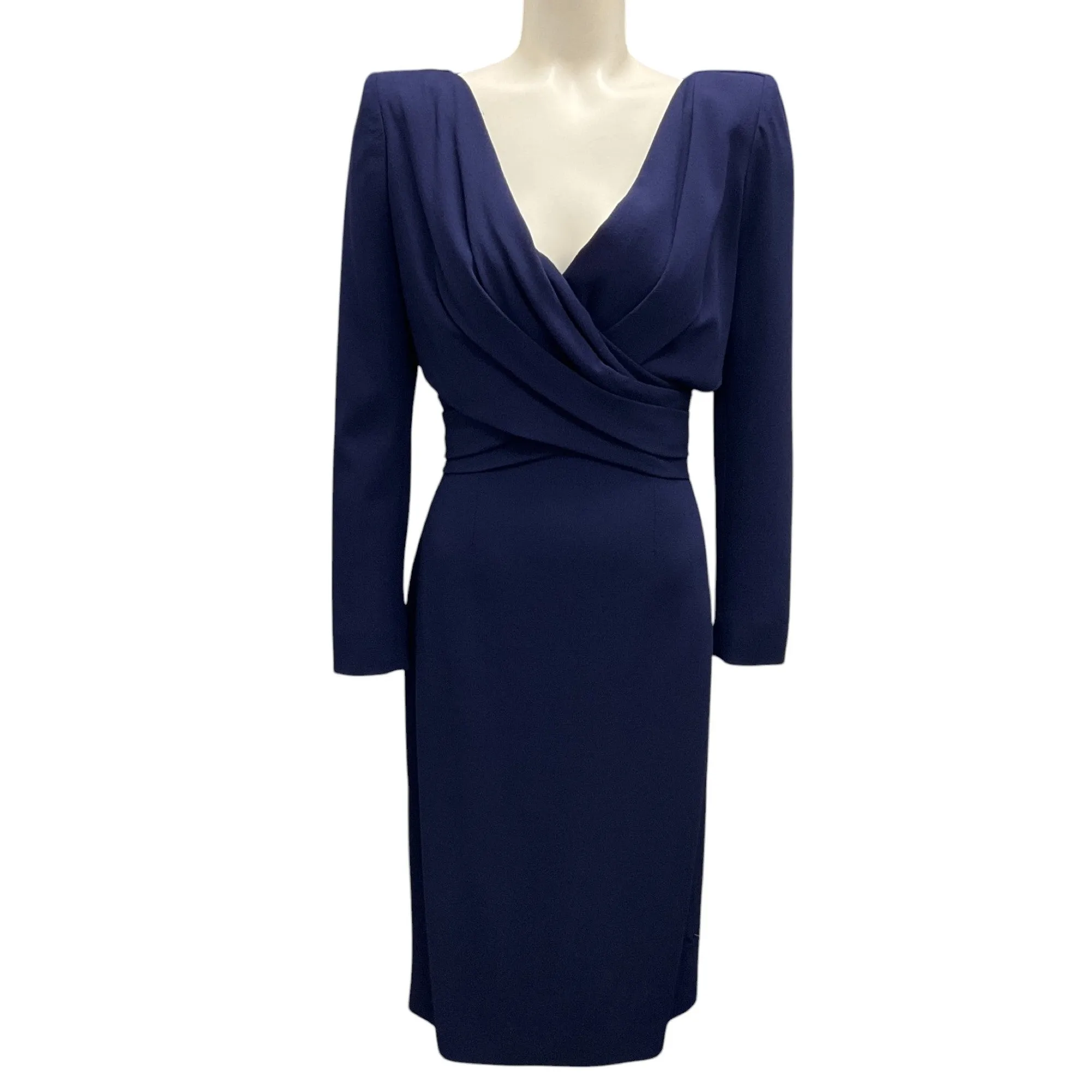 Alexander McQueen Sapphire 2019 Ruched Wool Crepe Dress