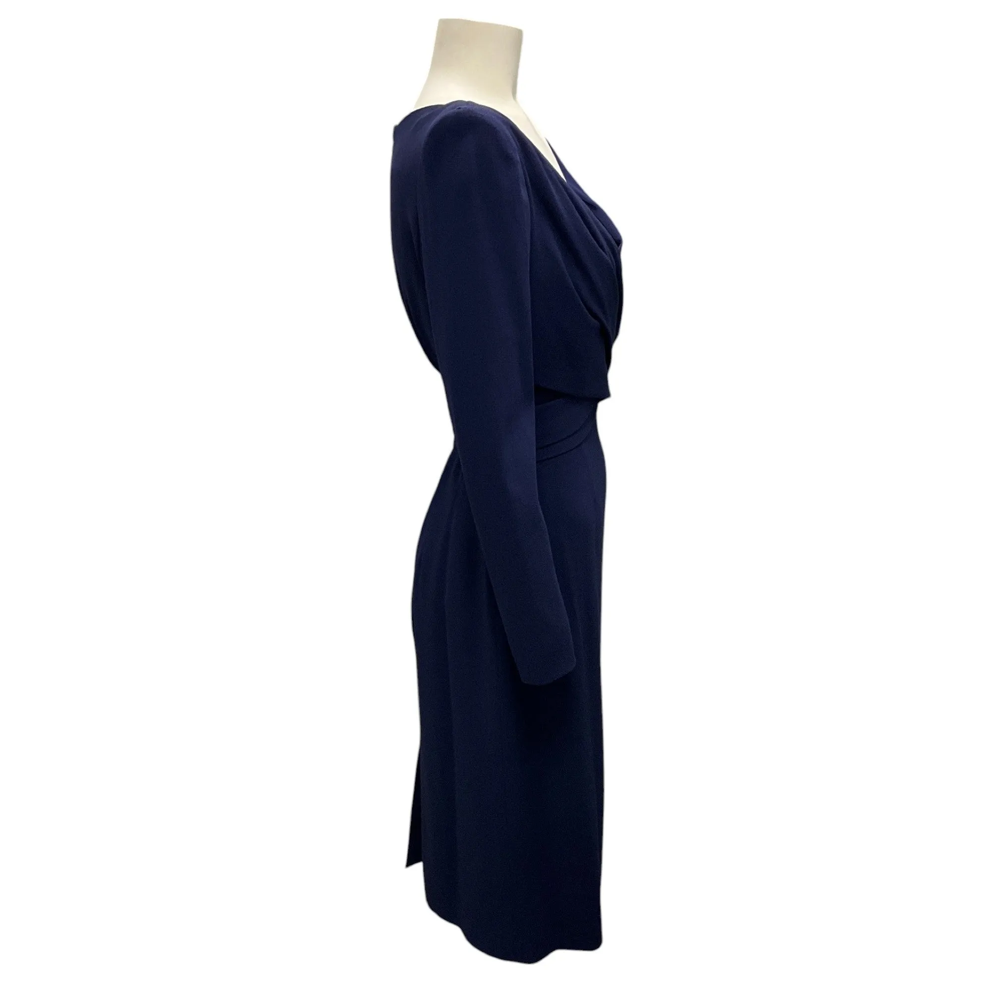 Alexander McQueen Sapphire 2019 Ruched Wool Crepe Dress