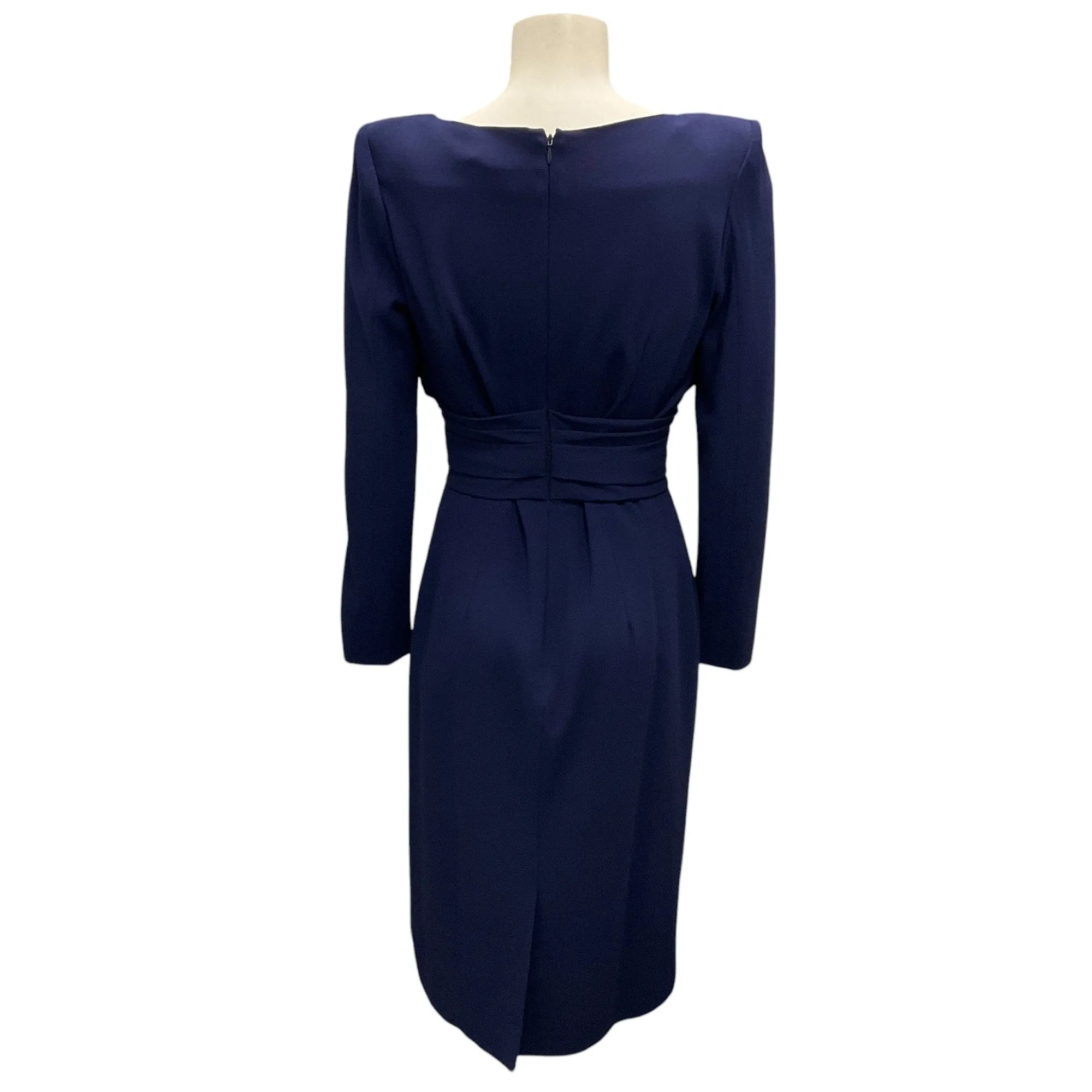 Alexander McQueen Sapphire 2019 Ruched Wool Crepe Dress