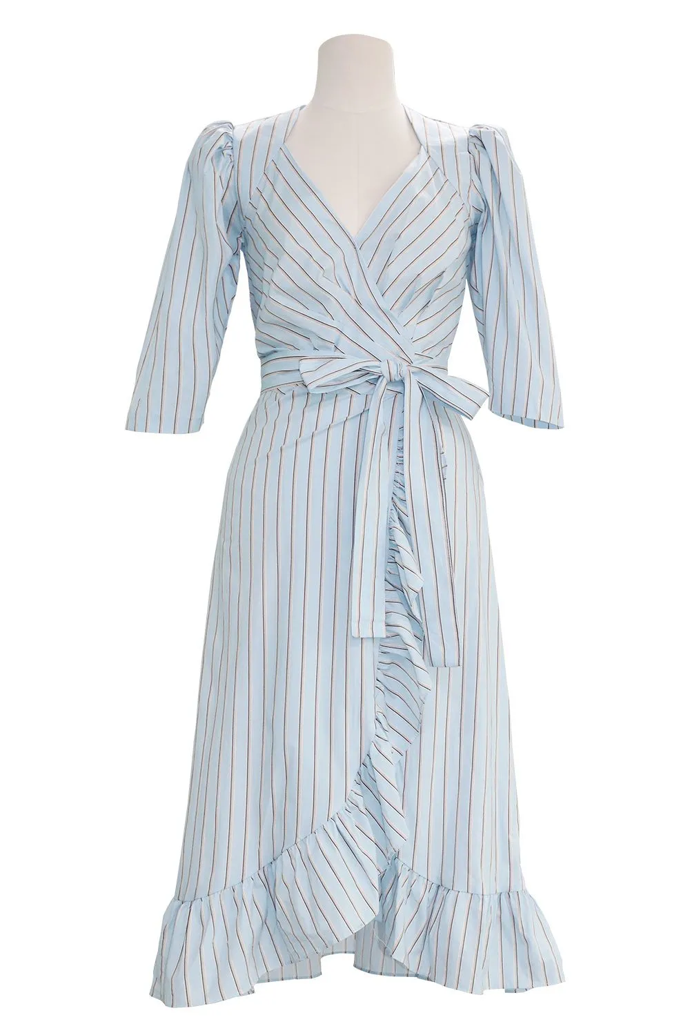 Amani Striped Wrap Dress