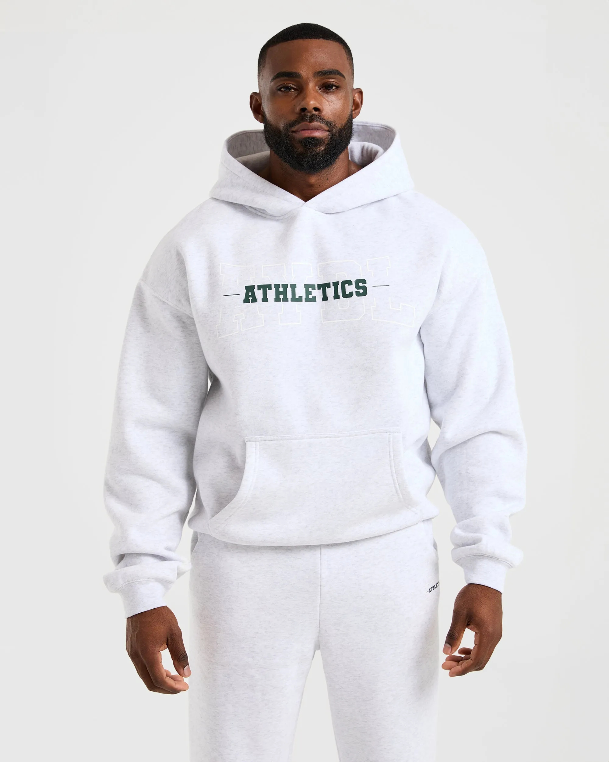 Athletics Oversized Hoodie - Grey Marl