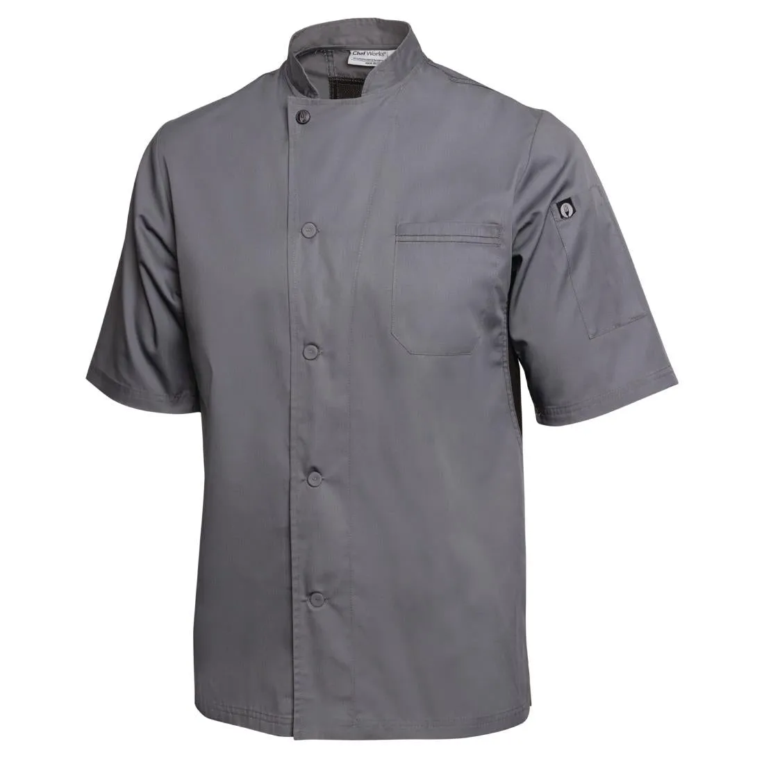 B185-L Chef Works Valais Signature Series Unisex Chefs Jacket Grey L