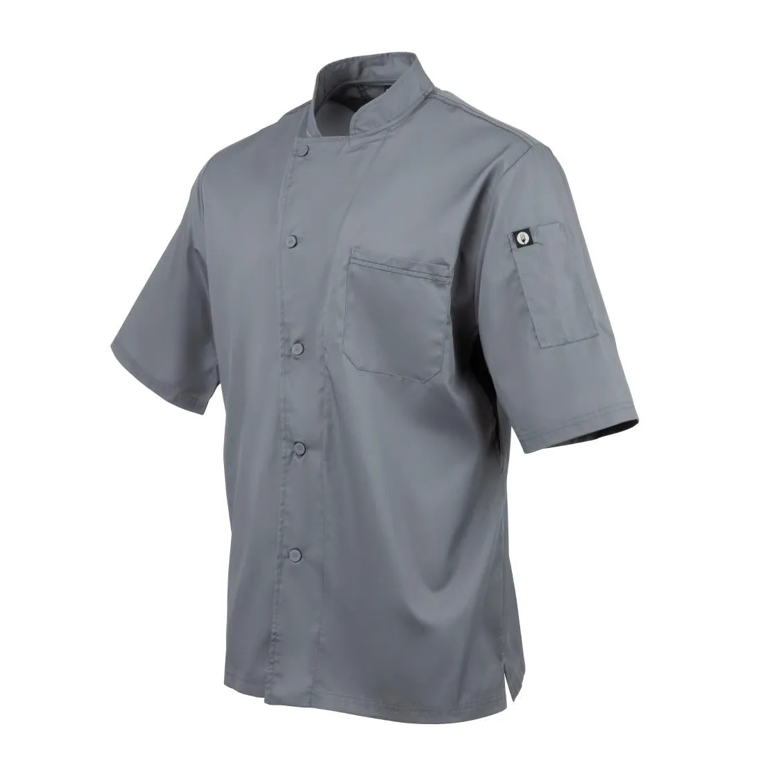 B185-L Chef Works Valais Signature Series Unisex Chefs Jacket Grey L