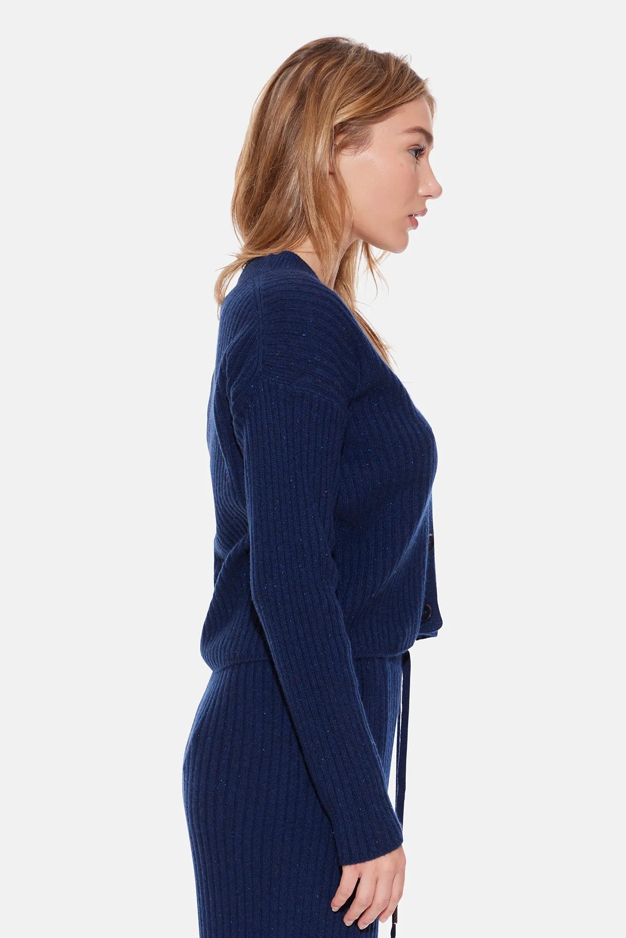 Beatrice Ribbed Cardigan Milky Way