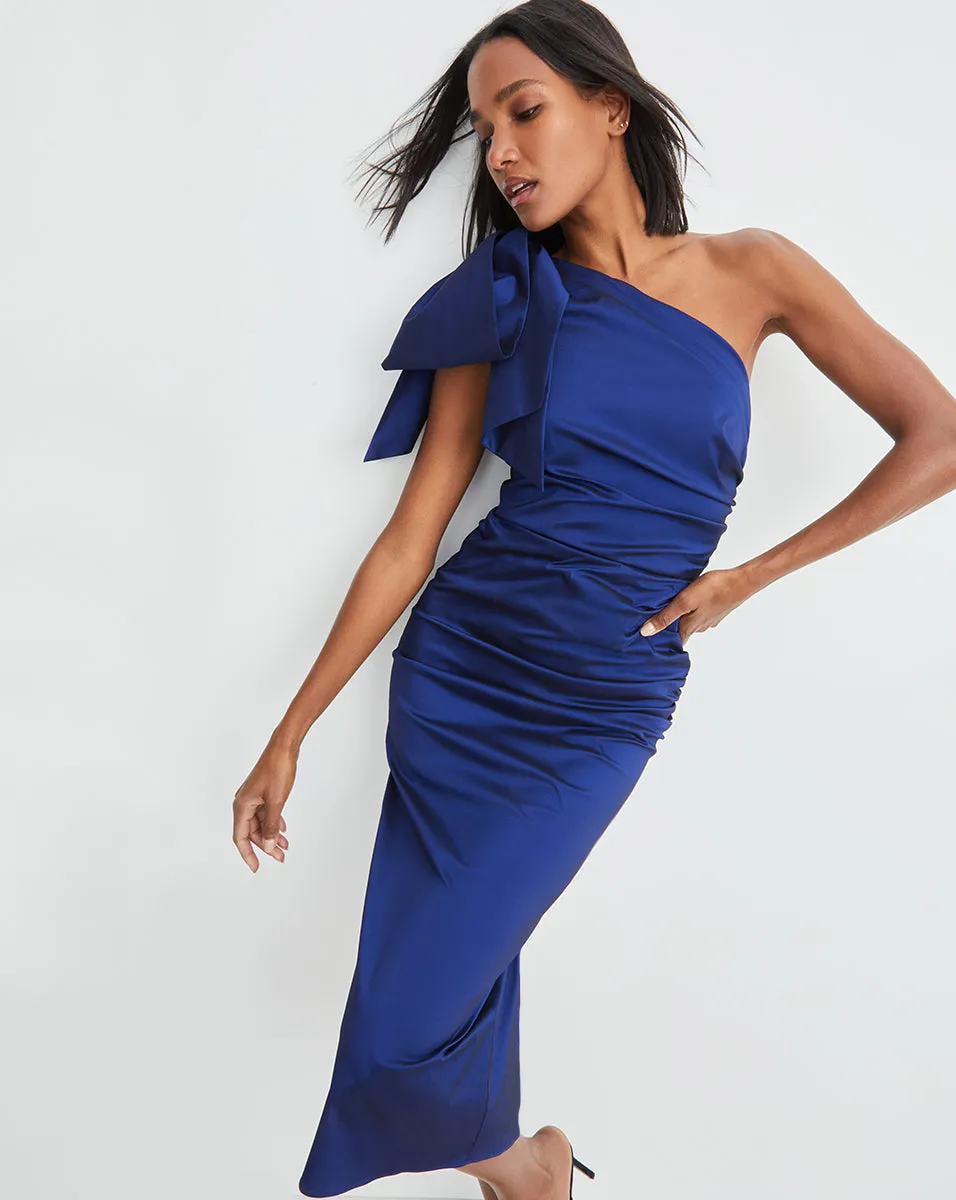 Belis Taffeta One-Shoulder Dress