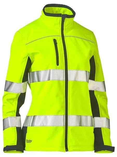 Bisley Women's Taped Two Tone Hi Vis Soft Shell BJL6059T