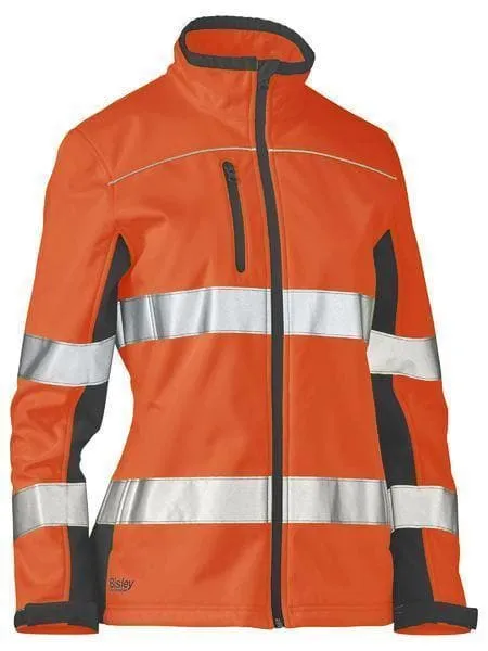 Bisley Women's Taped Two Tone Hi Vis Soft Shell BJL6059T