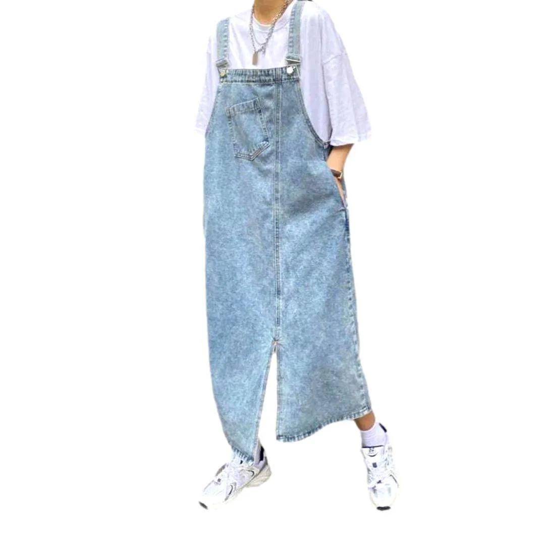 Bottom slit women denim dress