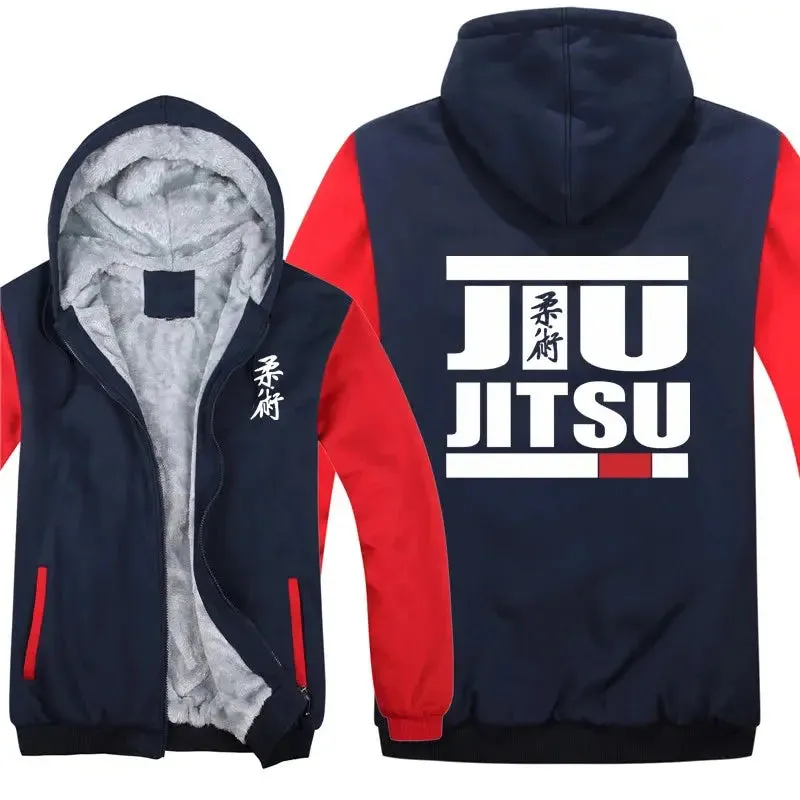 Brazilian  Jiu Jitsu Hoodies Men Coat Cool Thicken Winter Hoodie Jiu Jitsu Sweatshirt Jacket