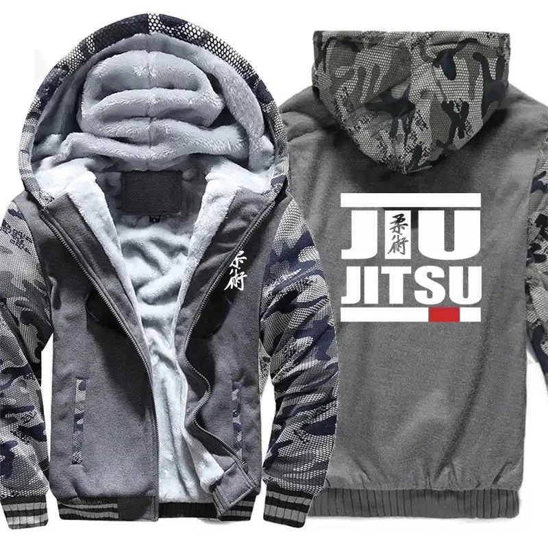 Brazilian  Jiu Jitsu Hoodies Men Coat Cool Thicken Winter Hoodie Jiu Jitsu Sweatshirt Jacket