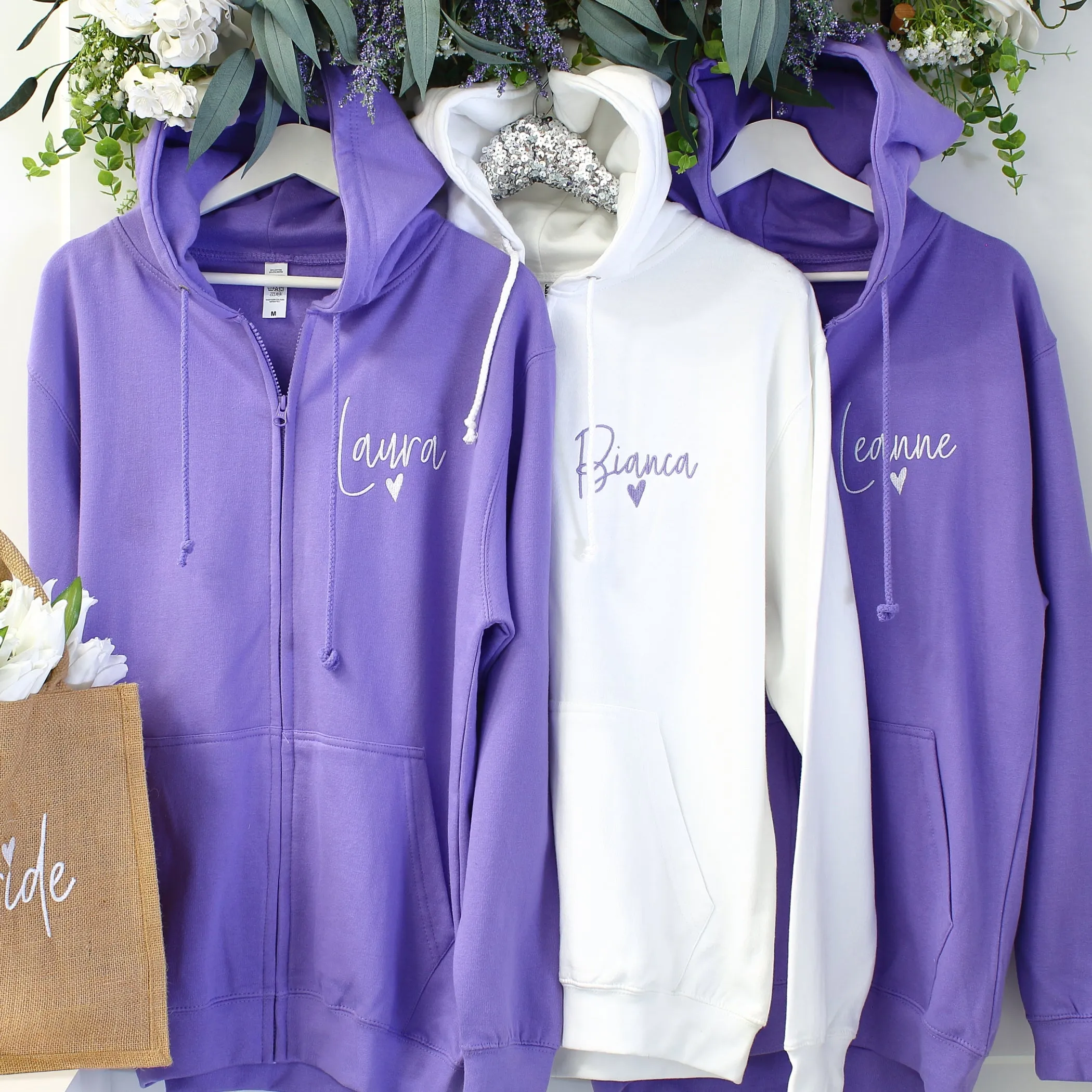 Bridal Zipped Hoodies - Lavender