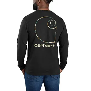 Carhartt 105583 Men's Relaxed Fit Heavyweight Long-Sleeve Pocket Camo C Graphic T-Shirt