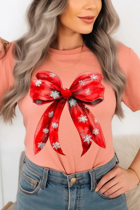 Christmas Snowflakes Bow Graphic Tee