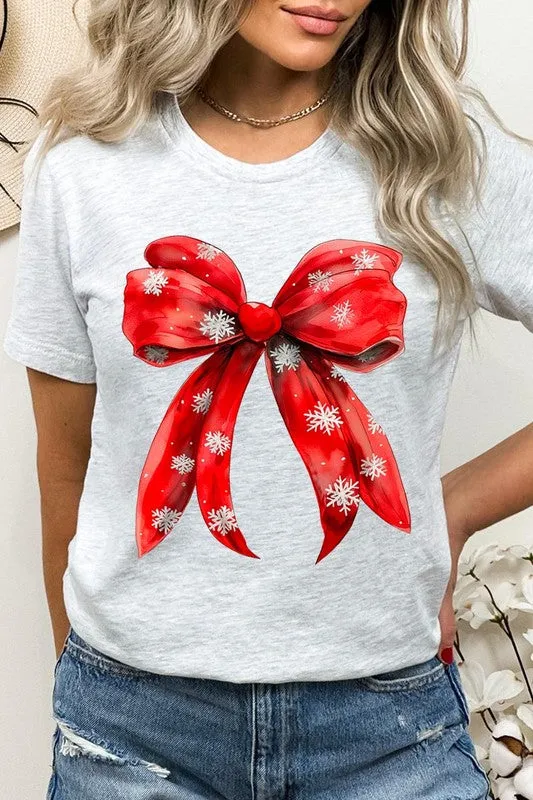 Christmas Snowflakes Bow Graphic Tee