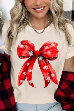 Christmas Snowflakes Bow Graphic Tee