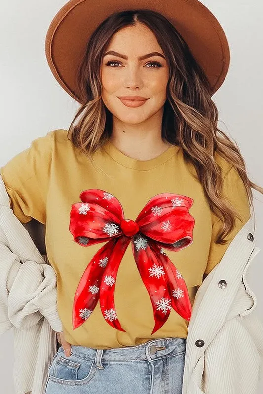 Christmas Snowflakes Bow Graphic Tee