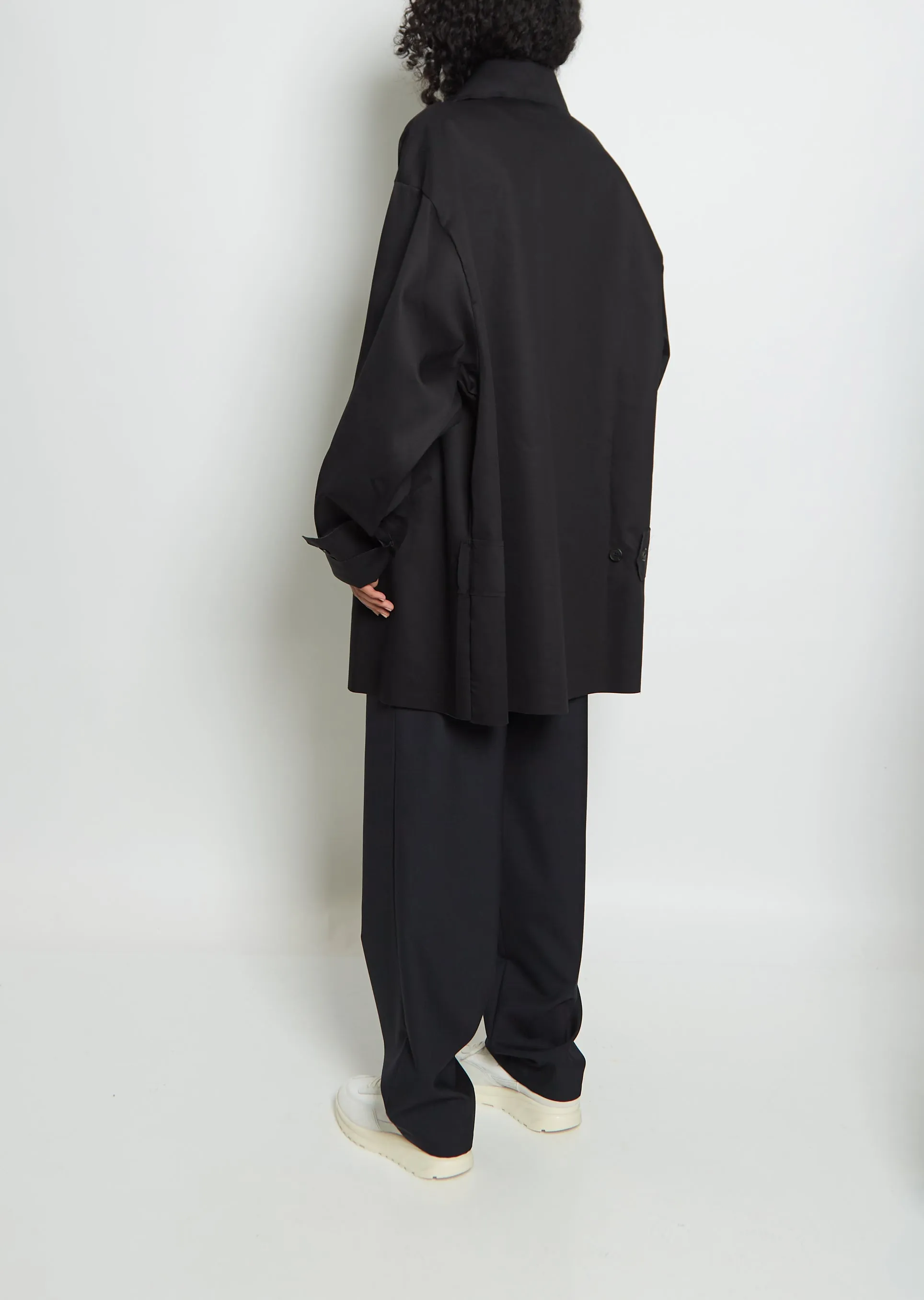 Cotton XXL Mackintosh Jacket — Black