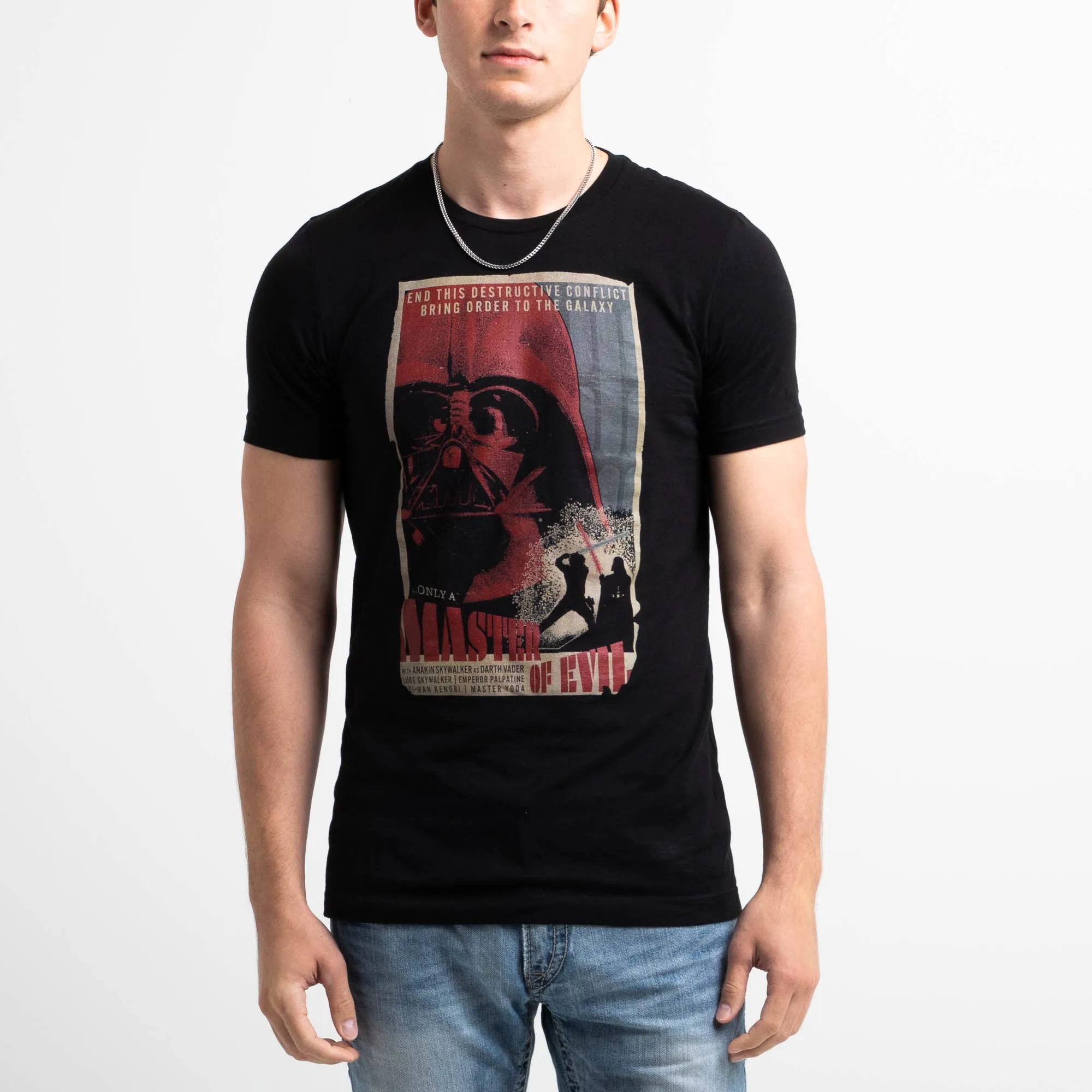 Darth Vader Master of Evil Grindhouse Poster Black Tee