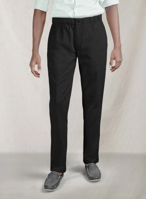 Easy Pants Black Cotton Canvas