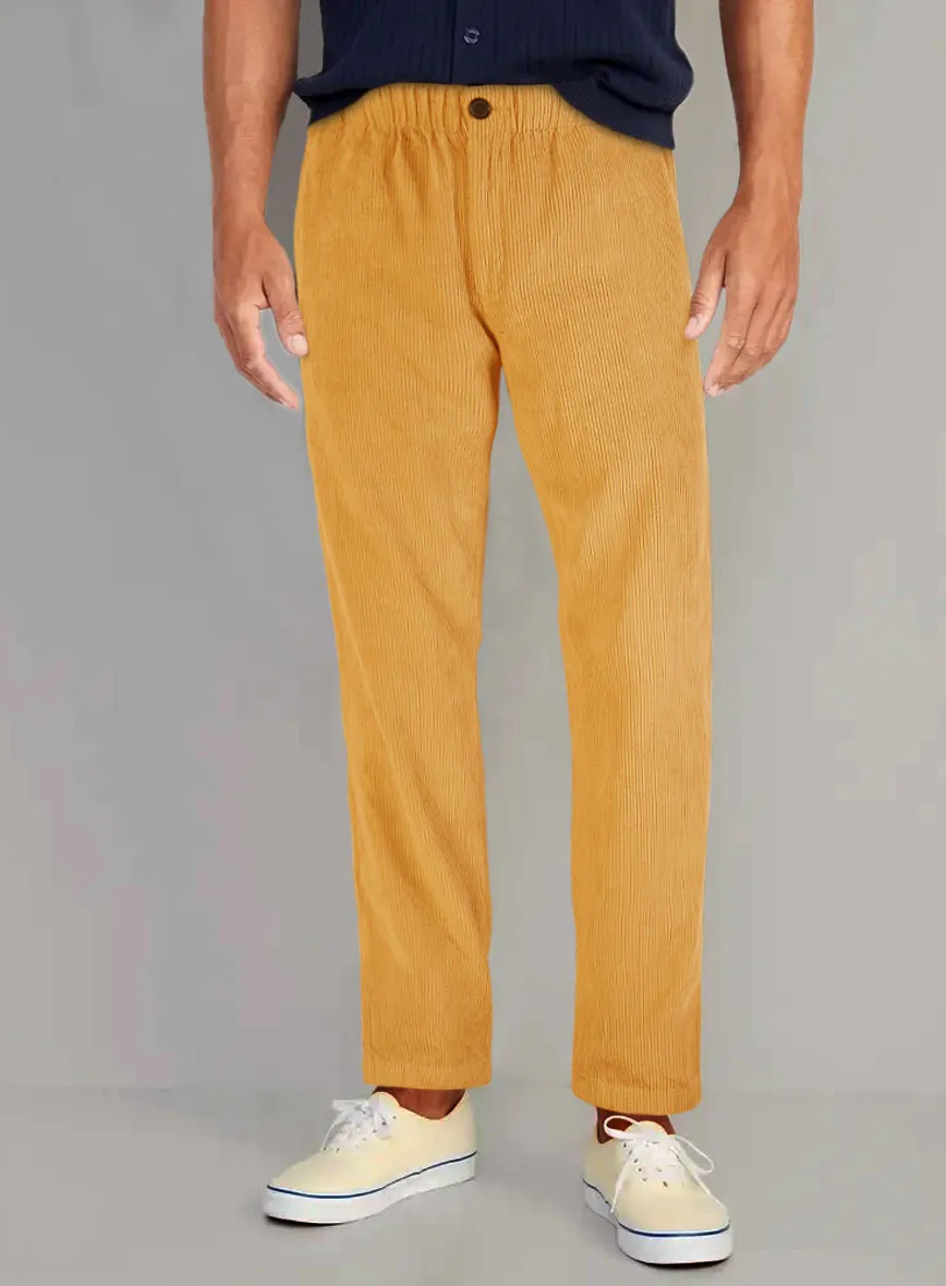 Easy Pants Naples Yellow Corduroy