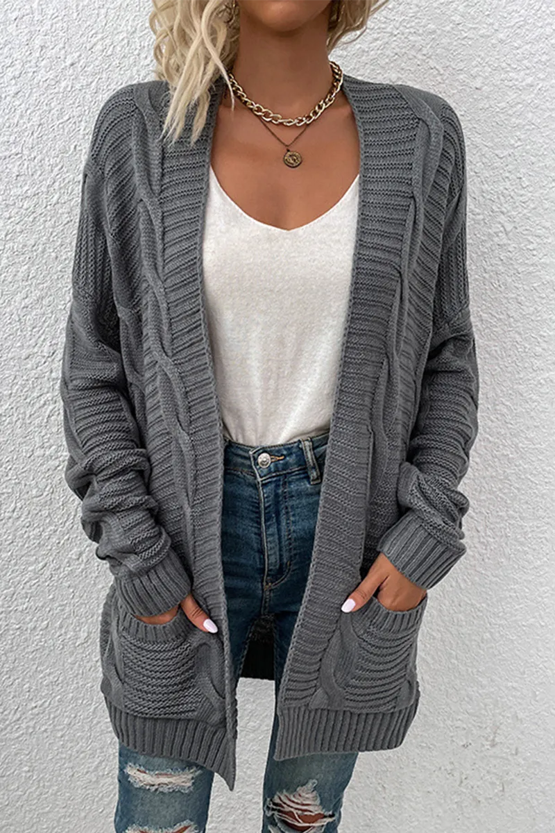 Fashion Solid Patchwork Cardigan Collar Cardigans(6 Colors)