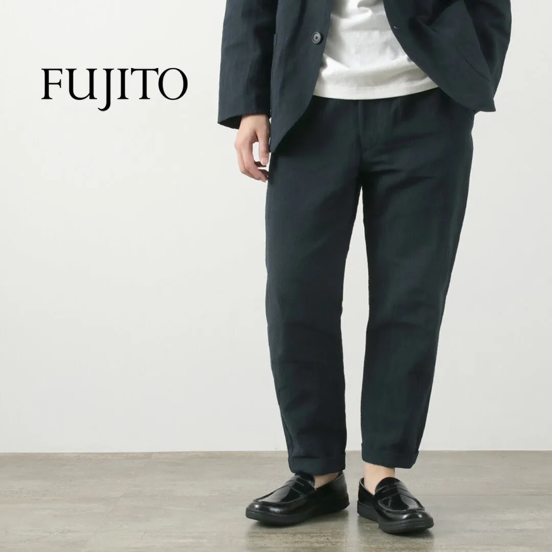 FUJITO / Cotton Linen Seersucker Easy Pants