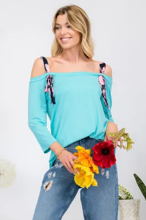 Full Size Tie-Strap Off-Shoulder Blouse