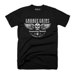 Garage Gains - on Black Tee