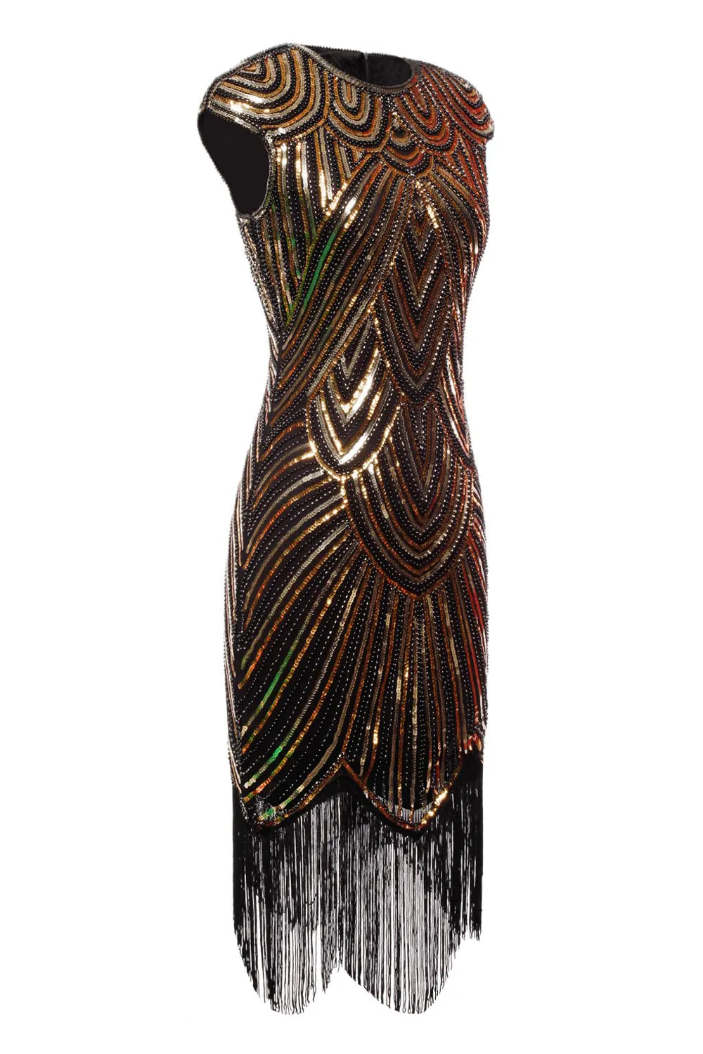 Gold Gatsby Glitter Fringe Dress