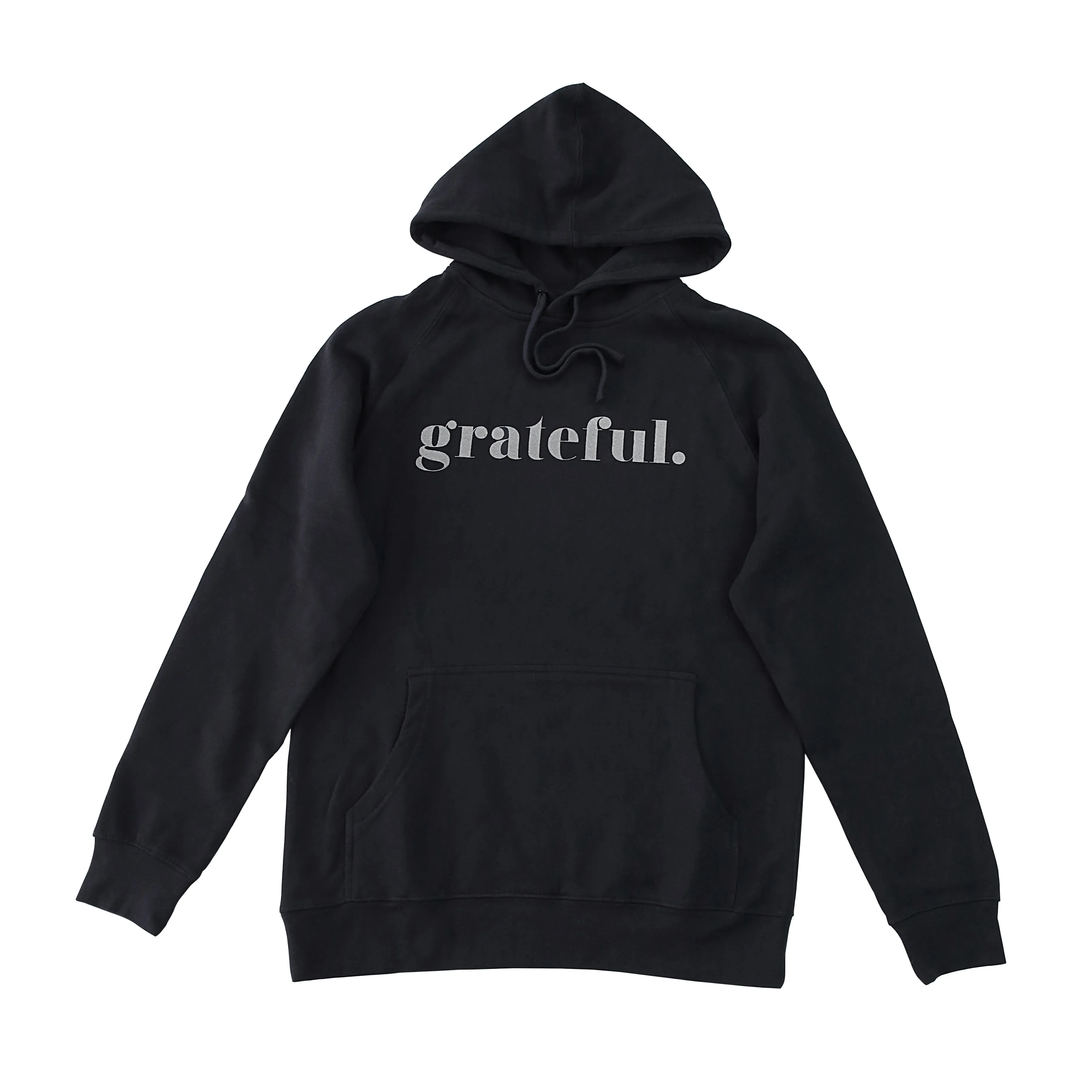 Grateful HOODIE - Black with Charcoal Shimmer Print