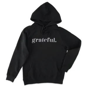 Grateful HOODIE - Black with Charcoal Shimmer Print