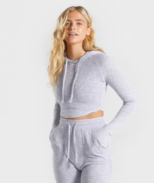 Gymshark Slounge Cropped Hoodie - Lilac Marl