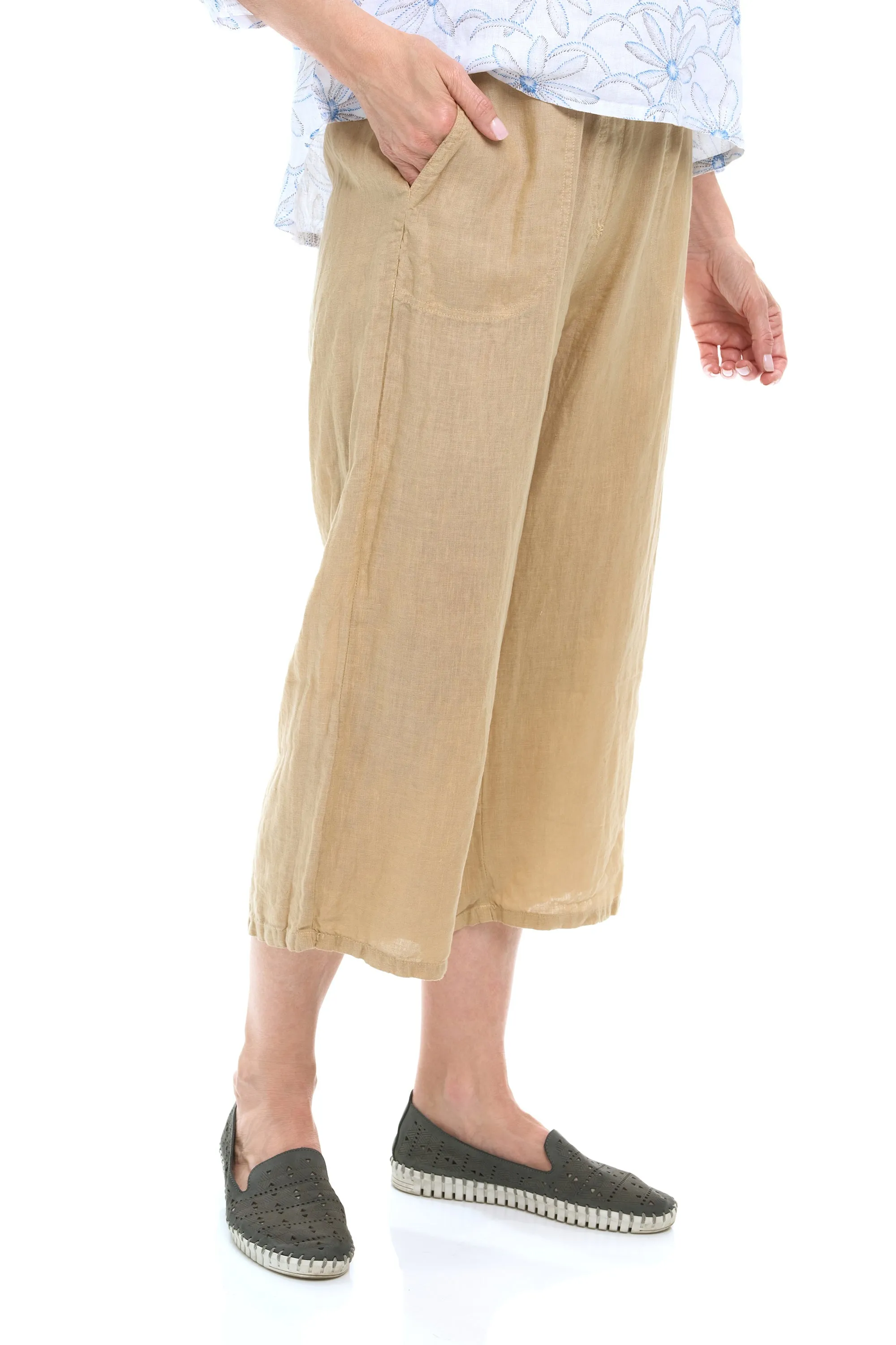 Hanky Linen Easy Crop Pant