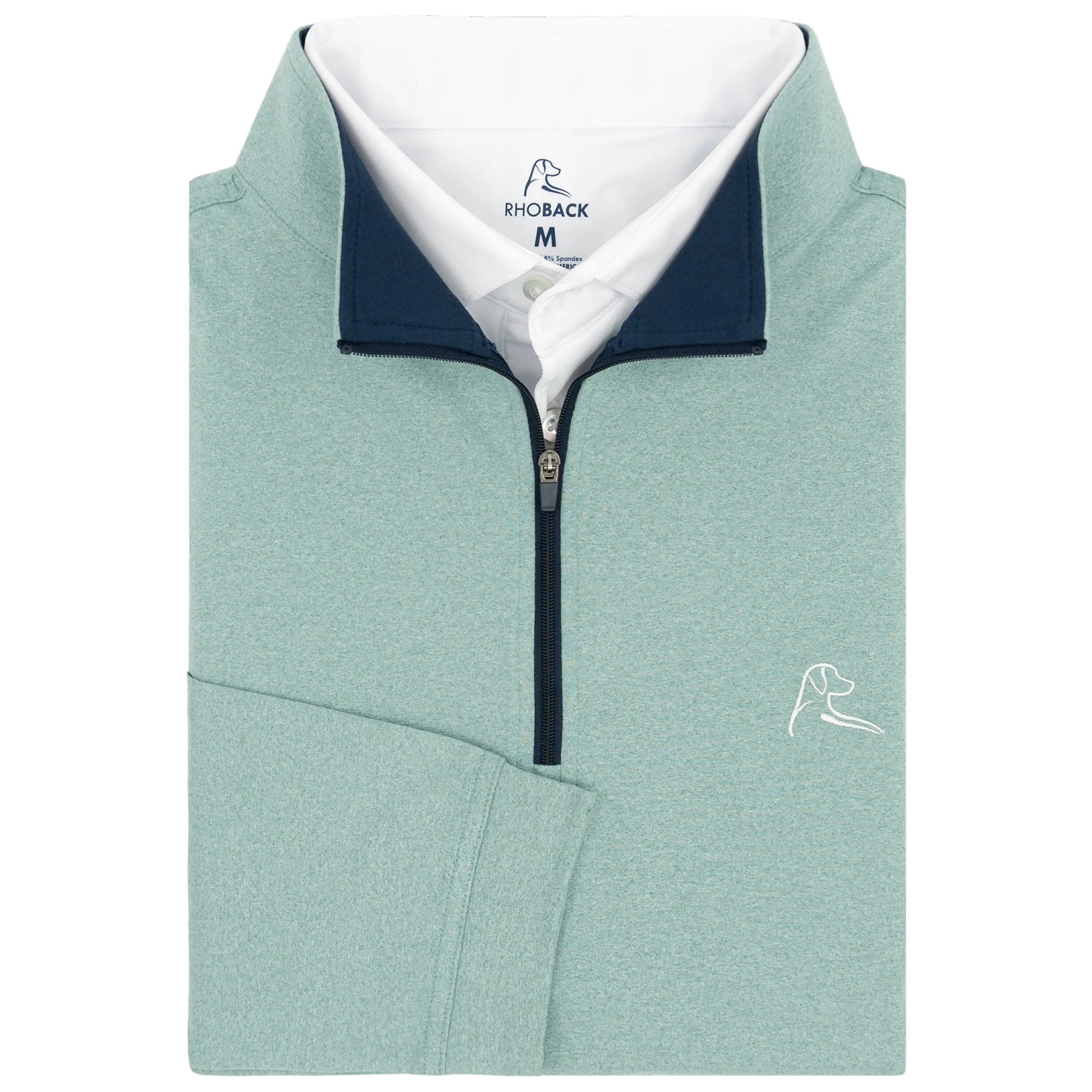 Heather Performance Q-Zip | Heather - Bullfrog Green/Antigua Green