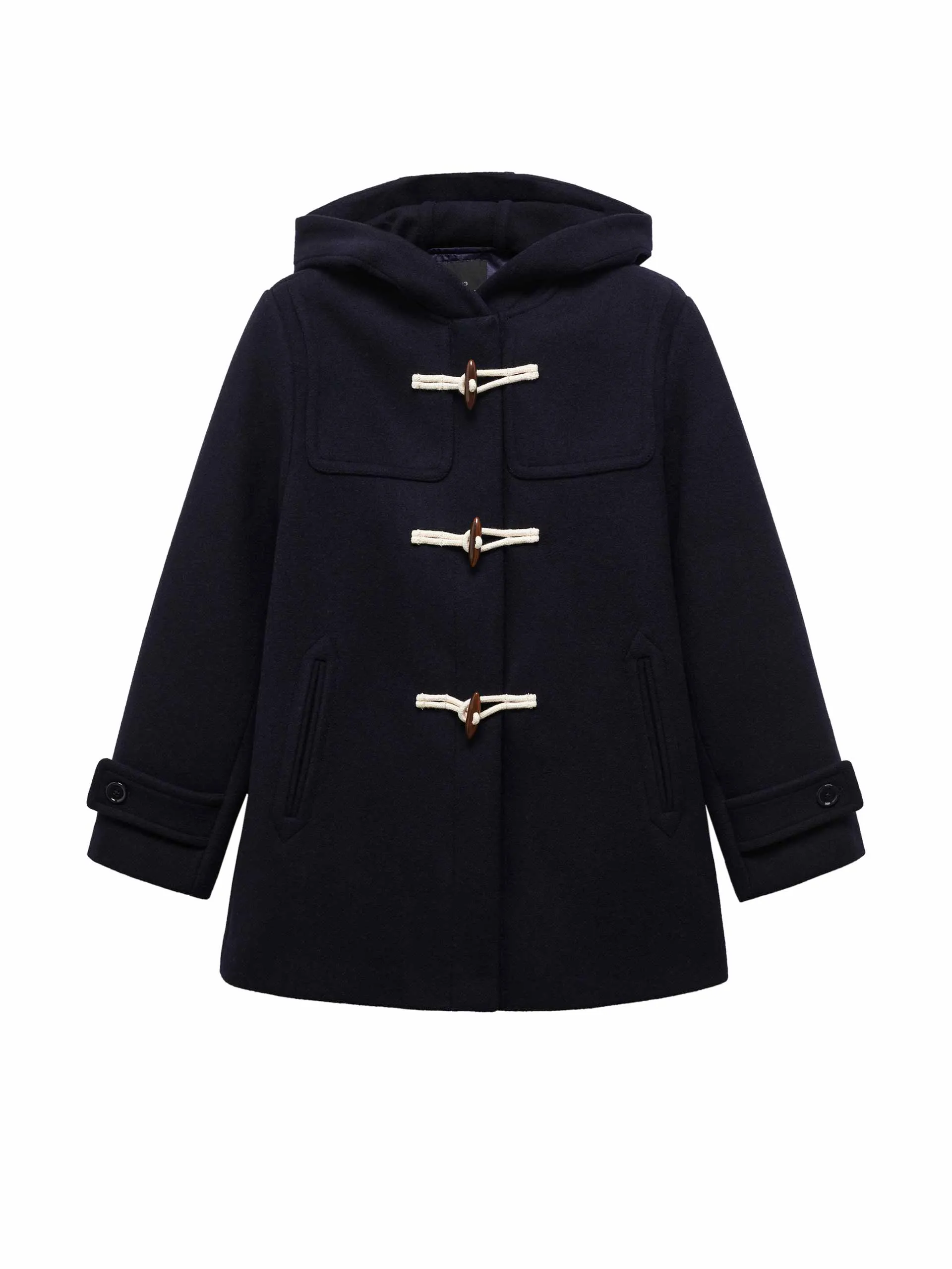 Hooded wool coat