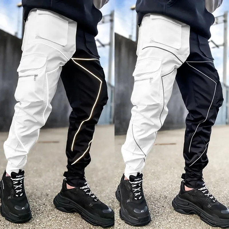 Irregular Sharp Line Pattern Cargo Pants