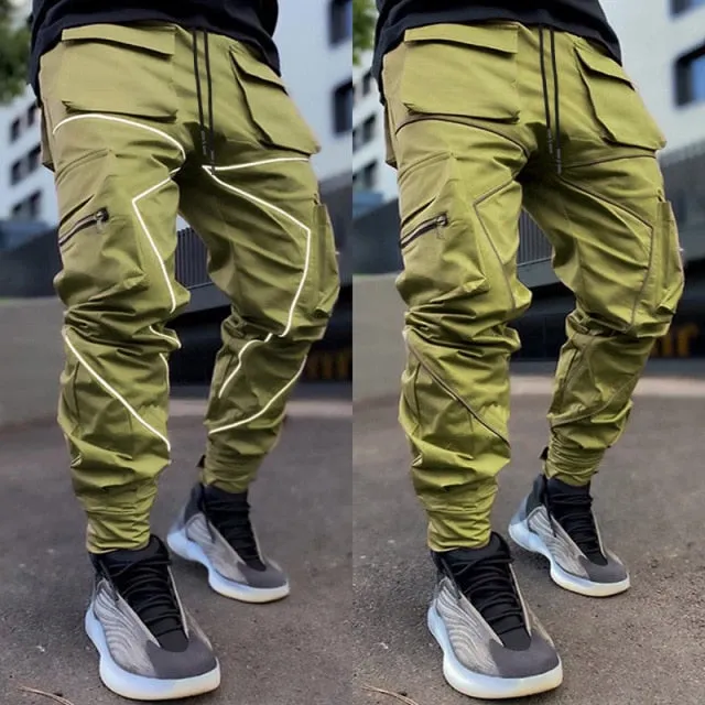 Irregular Sharp Line Pattern Cargo Pants