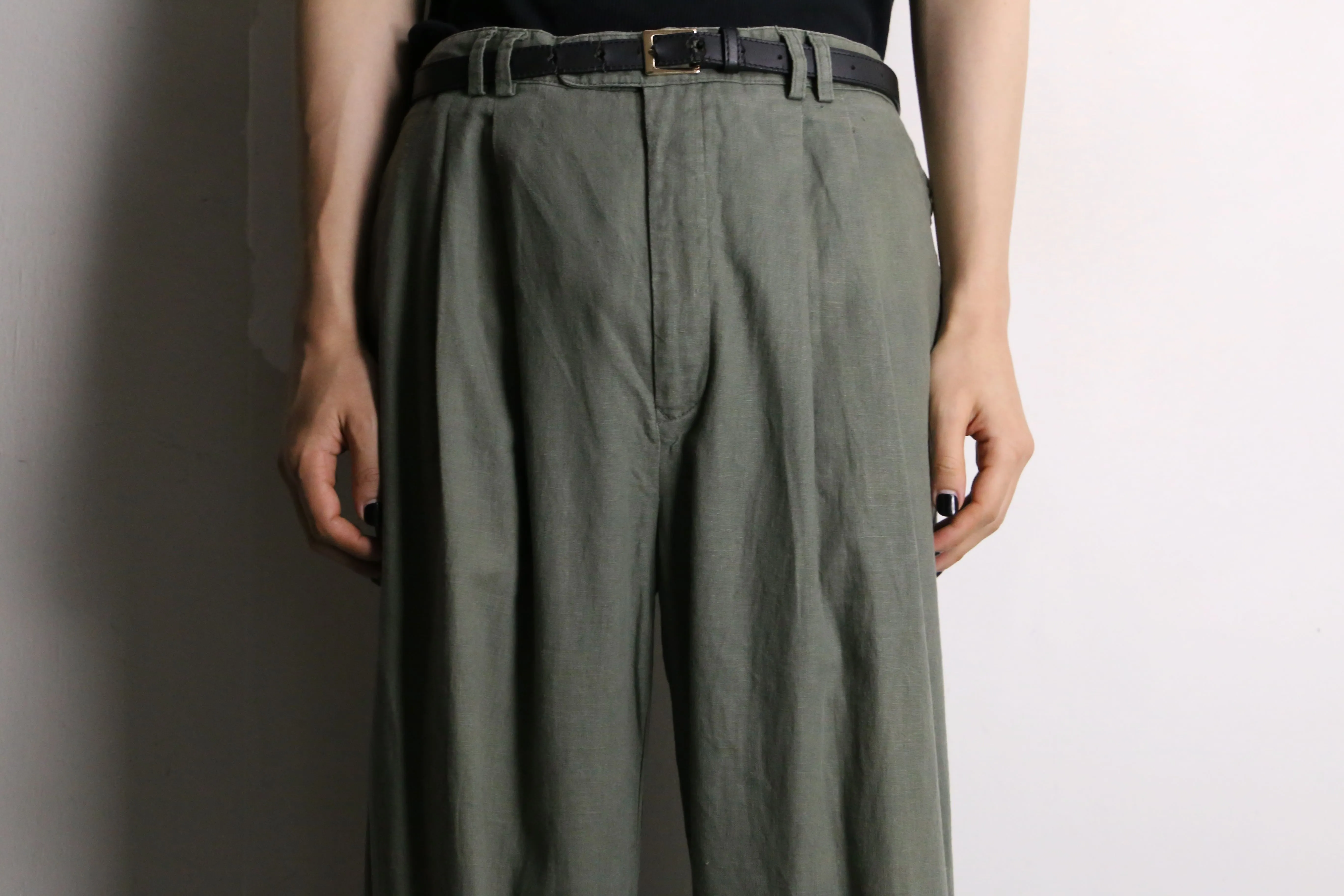 khaki cotton easy pants