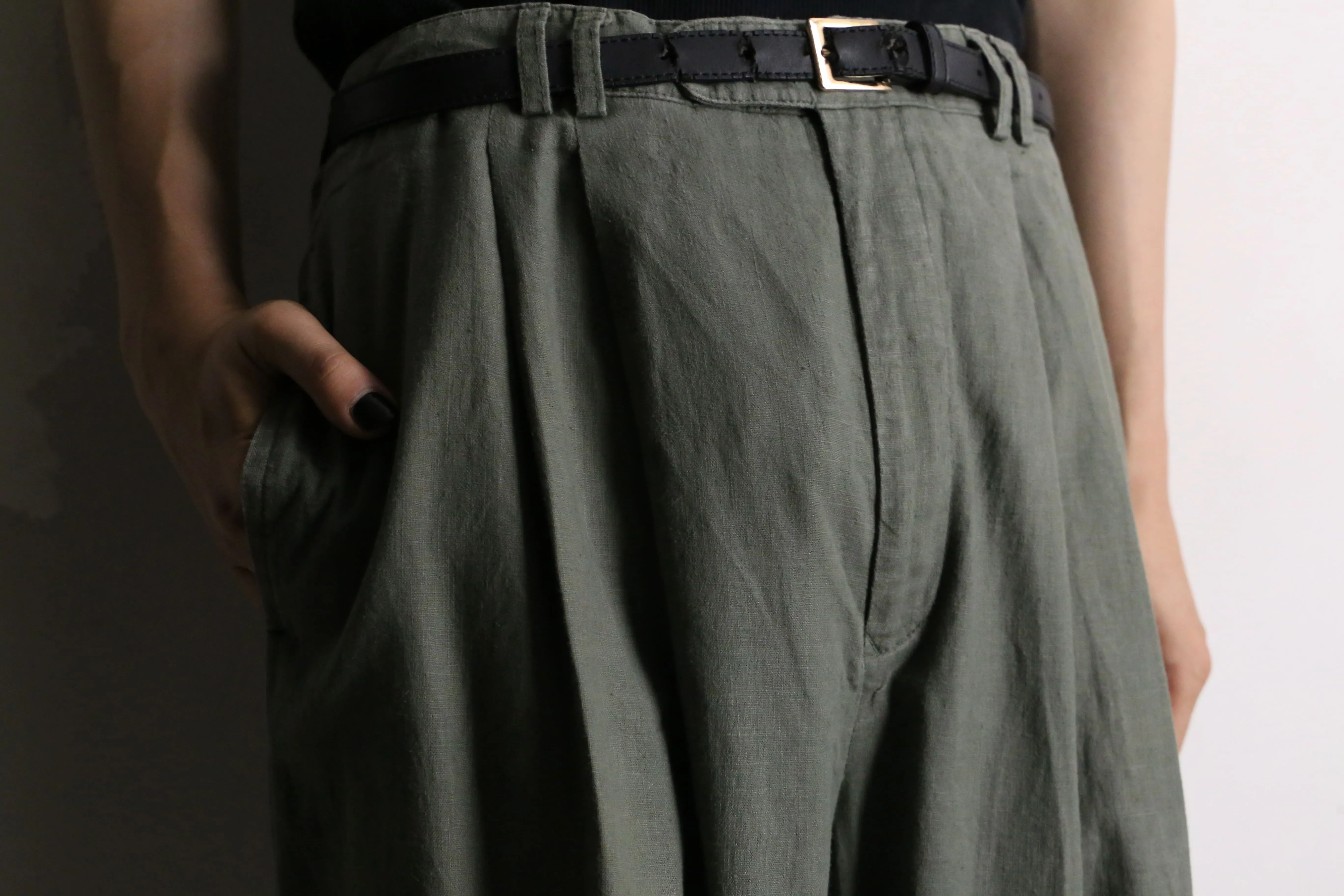 khaki cotton easy pants