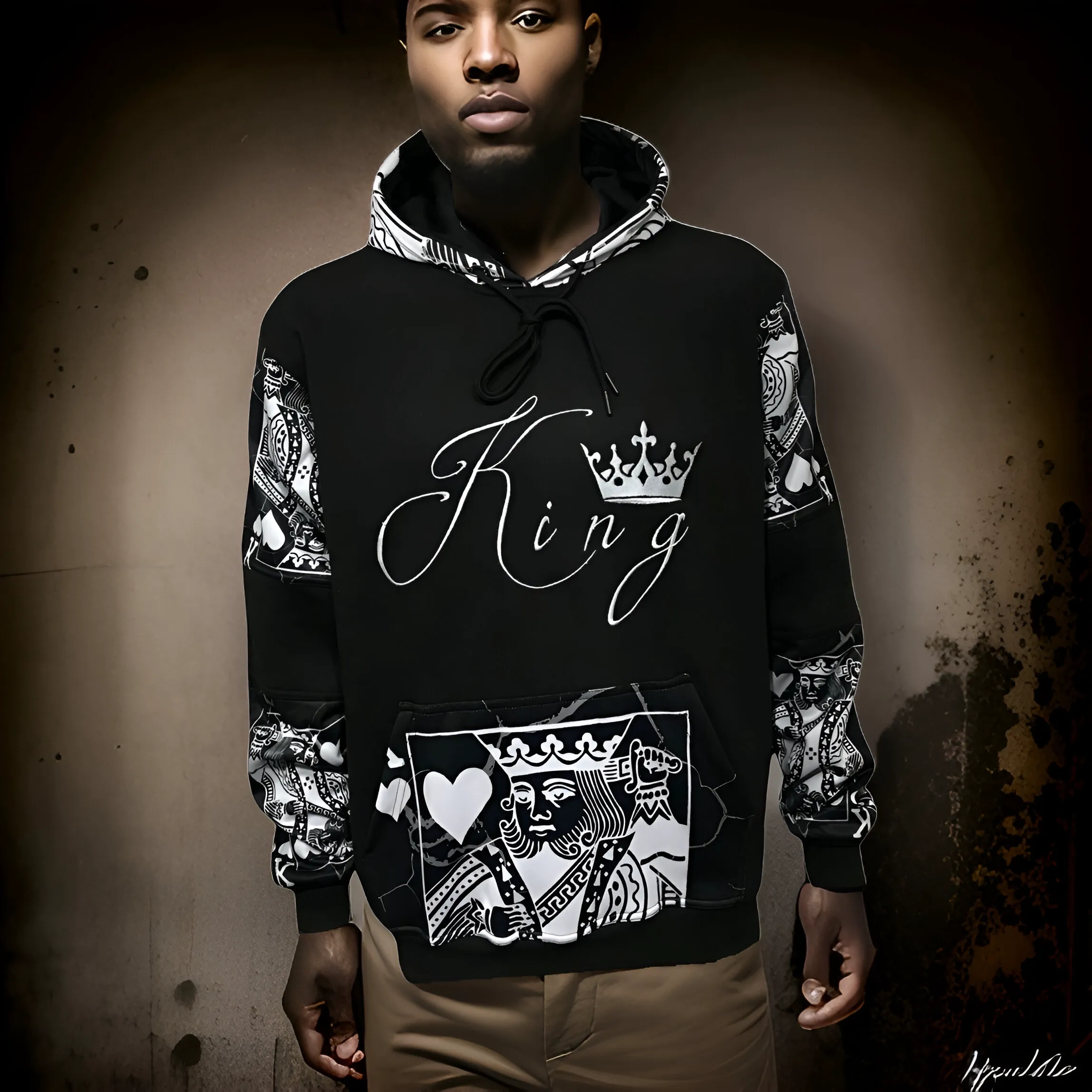 ^KING OF HEARTS^ LUXURY PULLOVER HOODIES LUX (CUT & SEW) (EMBROIDERED LOGO)