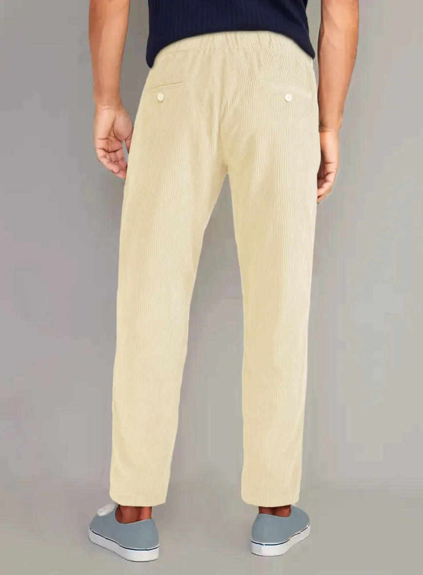 Light Beige Stretch Pin Corduroy Easy Pants